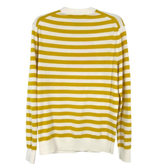 Mr Turk Mens Flamingo Stripe Sweater Yellow White Size XS - Picture 6 of 9
